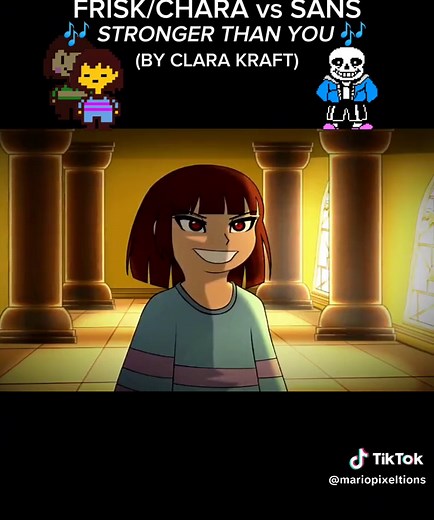 Undertale Frisk vs Sans Animation - Stronger Than You by Clara Kraft