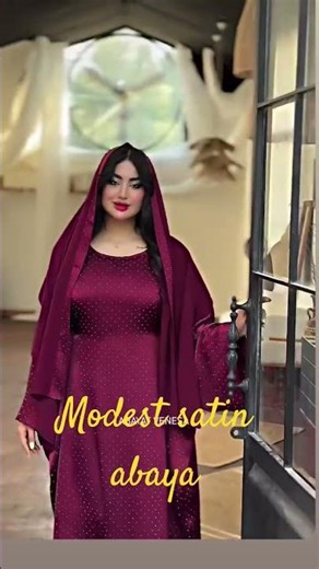 modest satin abaya #abaya #fashion #trending #fypシ #wedding #hijabi