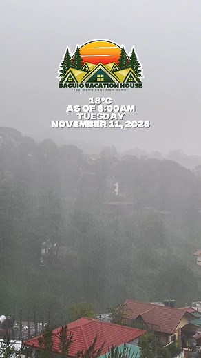 Baguio Weather as of 8AM Cloudy skies with intermittent rain showers. Continue to monitor updates and take caution outdoors. #BagyongUwan #baguiocity #Baguio #BaguioVacationHouse | Baguio Vacation House and Travel Tips
