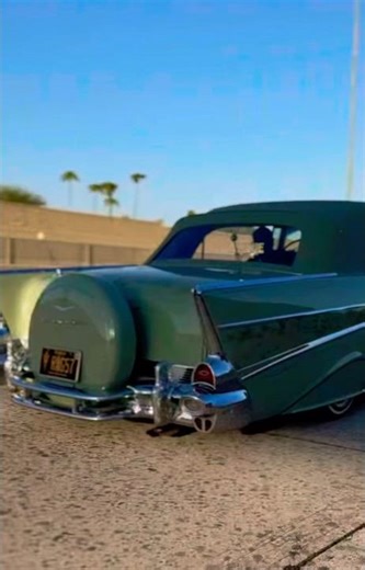 “’57 Chevy Lowrider Cruising the Freeway 🌅🚘”
