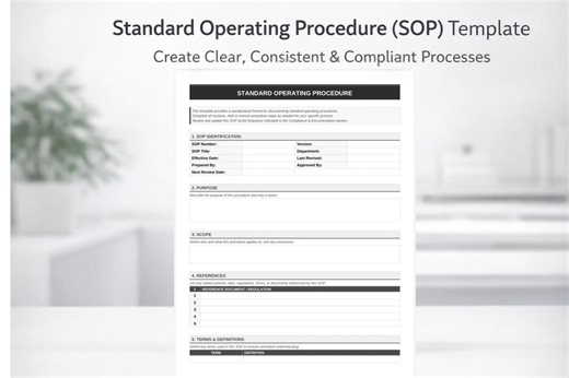 SOP Template | Standard Operating Procedure Template | Editable Word & PDF | Process Documentation Tool - Etsy