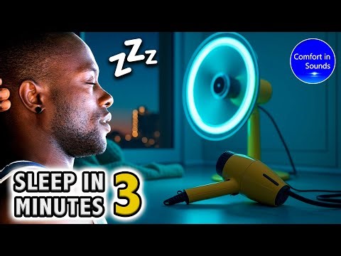 Relaxing Sleep Sounds Black Screen, Fan & Hair Dryer Sounds, White Noise for Sleep