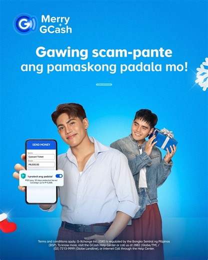 1.1K views · 2.4K reactions | Gawing scam-pante ang pamasko!  Keep your Christmas padala safe from scams when you avail GInsure Express Send Scam Insurance! ✨ G-Xchange Inc. (GXI) is regulated by the Bangko Sentral ng Pilipinas (BSP). To know more, Visit the GCash Help Center or call us at 2882 (Globe/TM) / (02) 7213-9999 (Globe Landline), or Internet Call through the Help Center. | GCash | Facebook