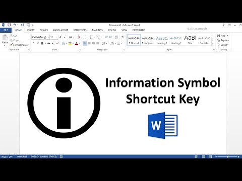 Information Symbol Shortcut Key In MS Word
