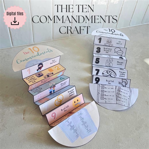 The Ten Commandments Folding Surprise Craft, Moses Story for Kids, Bible Printable Activity, Sunday School, VBS, Homeschool, Christian - Etsy