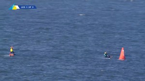 Another crash in the Men's Final see's Axel Mazella extend into the lead 🇫🇷🫣 #GetReadyForTheBest | #AllianzSWC23TheHague | World Sailing