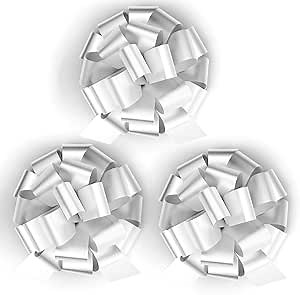 3-Pack 8-Inch White Pull String Gift Bows – Satin Finish Large Bows for Gift Wrapping, Weddings, Baby Showers & Holidays – Easy to Assemble for Gift Boxes, Baskets & Event Décor