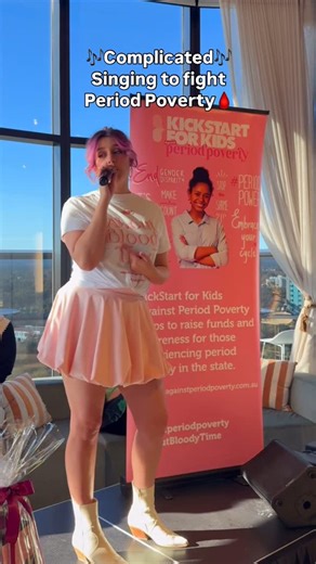 💖Jenna Hudson💖 on Instagram: "Who remembers when sung this on @thevoiceau 🙈💝 singing today at the @ksfk.periodpoverty event at @solrooftop raising vital funds to help end period poverty in South Australia 🩸 Wearing @sarandipity_designs #complicated #cover #periods #adelaide"