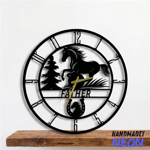 Personalized Horse Metal Wall Clock With Name, Custom Animal Metal Wall Clock, Gift for Horse Lover, Equestrian Wall Decor, Farmhouse Decor - Etsy