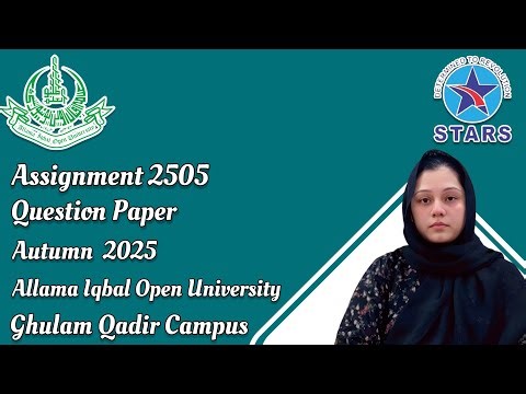 2505 Assignment Question Paper | Allama Iqbal Open University Autumn Semester 2025
