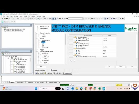 Unity Pro - Part 4 | DTM Browser for Modbus TCP Communication | BMENOC Module configuration #plc