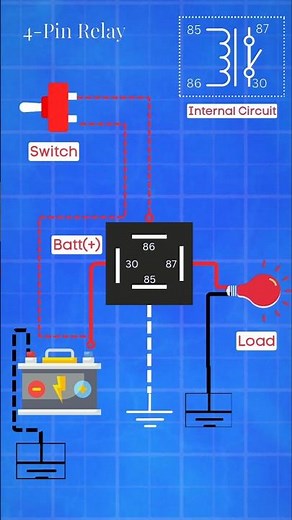 4- Pin Relay Wiring Connections.#relay #electrical #mechanic