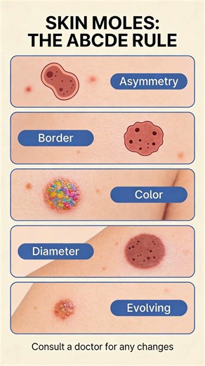 ⚠️ The ABCDE Rule for Moles That Could Save Your Life! #health #shorts