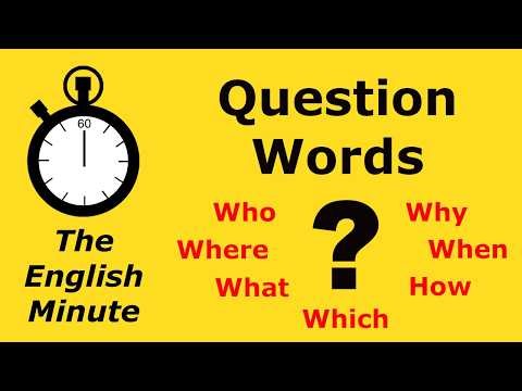 Question Words in English | The English Minute