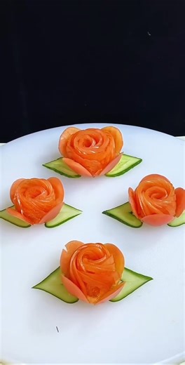 Tomato & Cucumber Bloom A Fresh Flower Carving Art#Vegetable Cutting Tips and Tricks#Knife Skills#