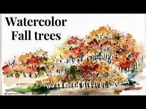 Watercolor fall trees - fun beginner tutorial