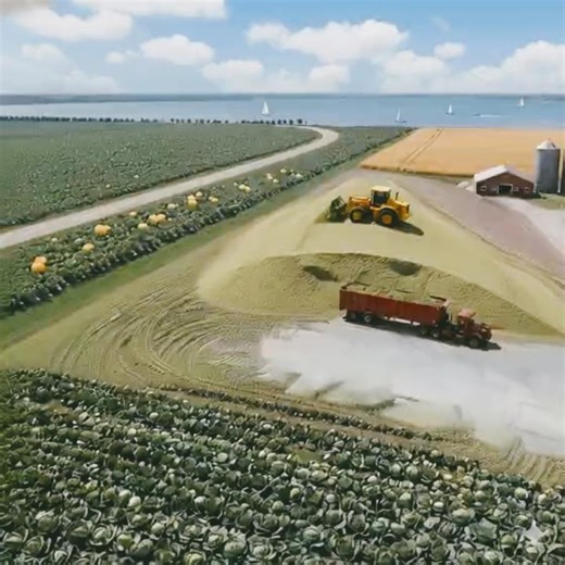 Leveling the Corn Silage Pile! Farm Power! 💪🚜 #Farmlife #Silage #Storage #modernagriculture