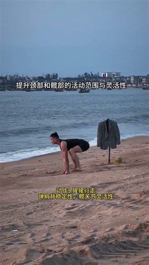 6個動物流黃金訓練動作 #立仔 #健身 #海邊#日落 #海南