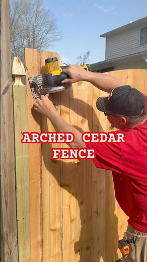Cutting a arch cedar Fence