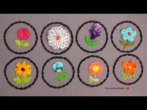 Very easy and simple hand embroidery designs, 8 ideas