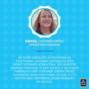 6K views · 48 reactions | Did you know that our National Services team members play a key role in providing exceptional service to our customers?  From in-depth training sessions to hands-on experiences, ALDI employees like Brenda are given the chance to make an impact from day 1️⃣. Join the ALDI team & help us continue to put our customers first ▶️ https://bit.ly/3xJr5y2 | ALDI USA Careers | Facebook