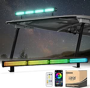 10L0L Golf Cart LED Strobe Light Bar - Roof Top Emergency Strobe Light Universal for Yamaha EZGO Club Car Rear Safety Warning & Mood Lighting with Remote Control App Control