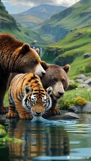 Tommy the Tiger: Icelandic Volcano #ai #tiger #animals #animal #animalshorts #iceland #volcano #bear