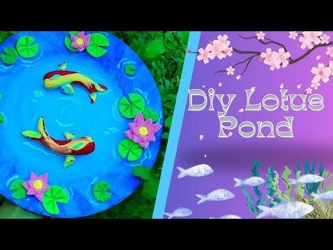 🌸 Beautiful DIY Lotus Pond | Mini Water Pond Craft Using Clay & Colors | Easy Home Decor Idea#viral