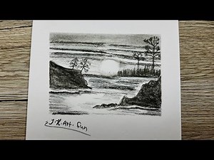 Einfach Landschaft Zeichnen Met Bleistift (Kohle) ||Schritt Für Schritt | Zeichnen Lernen