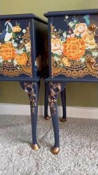 French bedside tables | how to upcycle old furniture | French inspired decoration | blue tables |diy