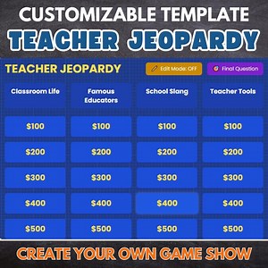 Teacher Jeopardy Game: Fun Classroom Trivia (printable PDF) - Etsy