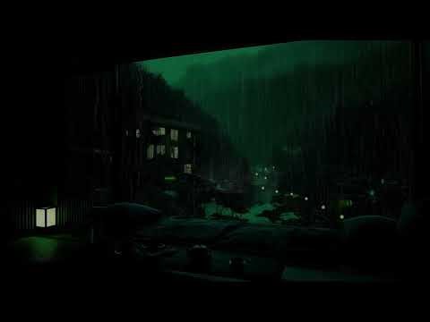 Thunderstorm Night Rain 🌩️🌧️ Dark Room Ambience for Deep Sleep (3 Hours No Ads)
