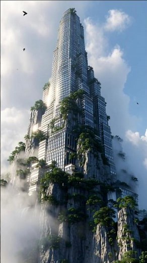 Sky Peaks City – Futuristic Mountain Architecture | AI Fantasy World