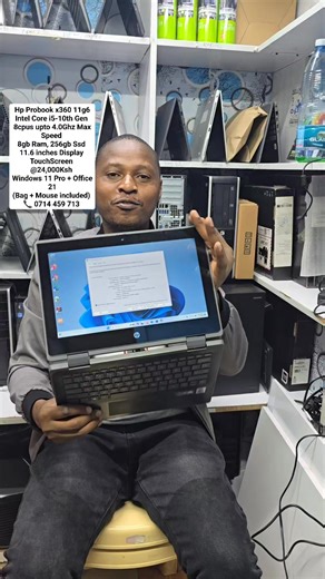 Hp Probook 11g6 x360 Intel Core i5-10th Gen 8cpus 1.1Ghz upto 4.0Ghz 8gb Ram, 256gb ssd Storage 11.6 inches Display Intel UHD Graphics @24,000Ksh (Bag Mouse included) 📞 0714 459 713 for enquiries Shop located in Nairobi, Rahimtulla Trust Building, Queens Mall Exhibition, Shop M43. Opposite Bihi Towers, along Moi Avenue. #Nairobilaptops #techtips #budgetfriendlylaptops #hplaptops | Hamez Technologies