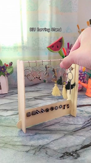 DIY Earring Rack Tutorial with Little Hangers