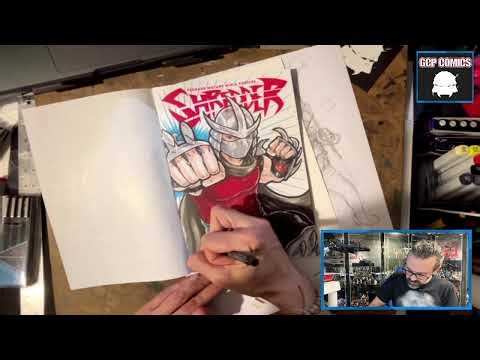 2Hr Grind: Pencils, Inks, and Mistakes Drawing an Epic Shredder Blank Cover Part 3 #CaseyJones #TMNT