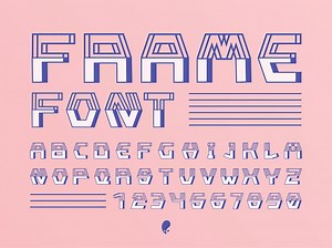 Frame-Schriftart. Vektor-alphabet