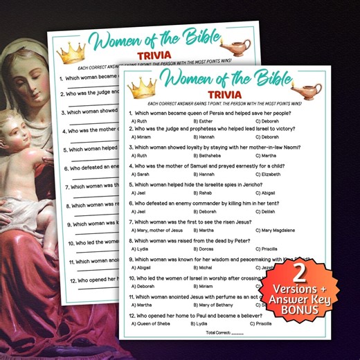 Women of the Bible Trivia Game, Womens Ministry Games, Church Games, Christian Games, Bible Games, Sunday School Games, Youth Group Games - Etsy
