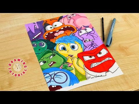 How to draw Inside Out two characters / Inside Out 2 POSTER drawing