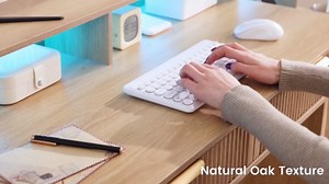 SEDETA Office Desk with 4 Storage Drawers, 59" Fluted Wood Gaming Computer Desk with LED Lights and Power Strip, Modern Writing Desk Study Table for Home Office, Living Room, Bedroom, White