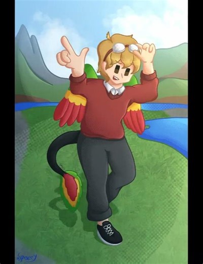 Grian the microraptor birdbrain #minecraft #art #fanart
