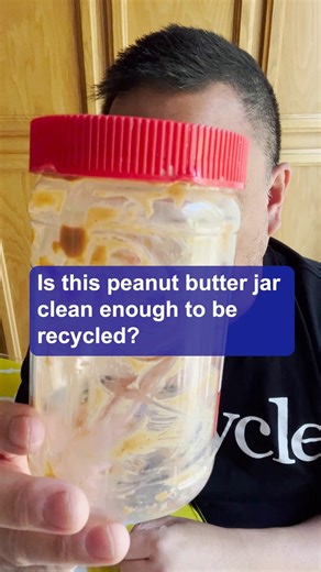 You don't have to rinse your peanut butter jar before you recycle it. Here's a tasty way to clean out that jar. All you need is yogurt, fruit, granola, and an appetite. #PeanutButterLoversMonth | CalRecycle