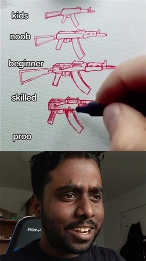 How to Draw a Gun 🔫 #mallu #challenge #drawing