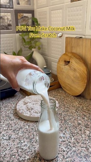 Homemade Coconut Milk Recipe🥥 #coconutmilkrecipe#ytshorts#khanabyshivangi