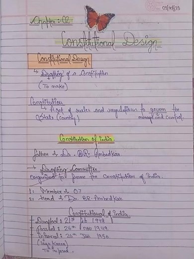 chapter 2 CONSTITUTIONAL DESIGN.. class 9 civics...notes.