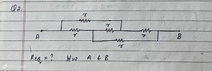 Find the equivalent resistance (R_eq) between points A and B in... | Filo