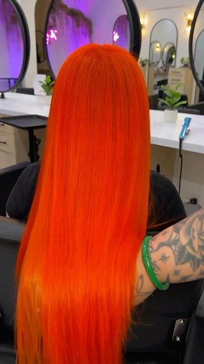 🥭 MANGO TANGO 🧡 PRAVANA Creator @colorbycindylish brought the HEAT & with this shade. 🥵 Created using PRAVANA VIVIDS Orange w/ a little Neon Orange. ❤️‍🔥 #pravana #pravanavivids #orangehair #vividorangehair #neonorangehair #orangehairtrends | Pravana
