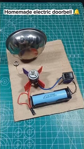 Home made electric doorbell with DC motor 🔔.#dcmotor #project #tech #diy #ytshorts
