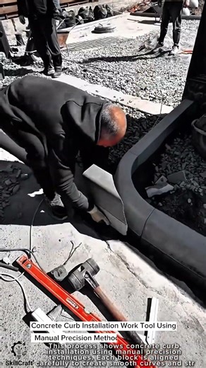 Concrete Curb Installation Work Tool Using Manual Precision Method #worktool