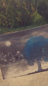 Original Blue Tree Painting, Canvas Artwork, Blue Wall Art MomodesignCreation